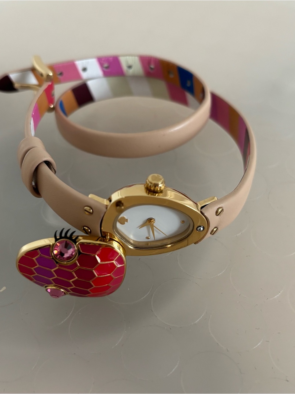 kate spade pink and gold heart charm wrap watch - Picture 3 of 3